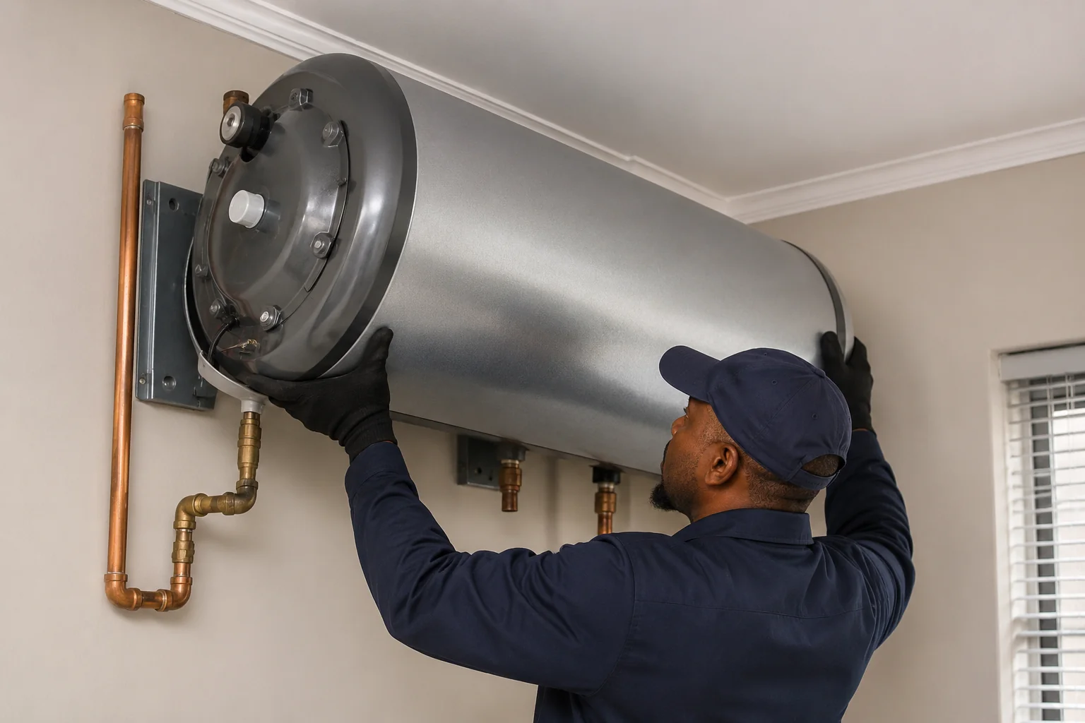 New geyser installation by certified Sky Plumbing technician